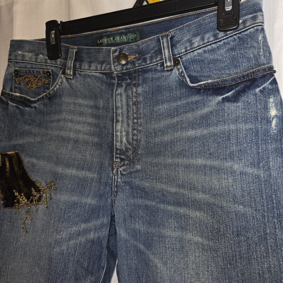 Lauren Jeans Co. Ralph Lauren Jeans Women's 6 Patchwork Boho Embroidered Velvet - Picture 12 of 16